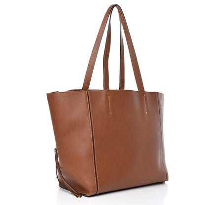 Chloe Calfskin Woven Medium Milo Shopping Tote Tan 3 of 22