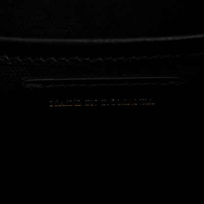 Burberry Grainy Calfskin House Check Medium Banner Tote Black 6 of 14