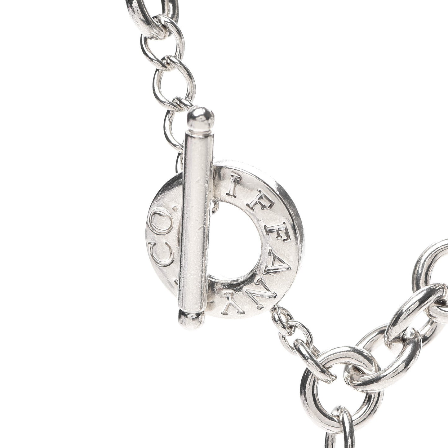 Sterling Silver Heart Tag Toggle Necklace