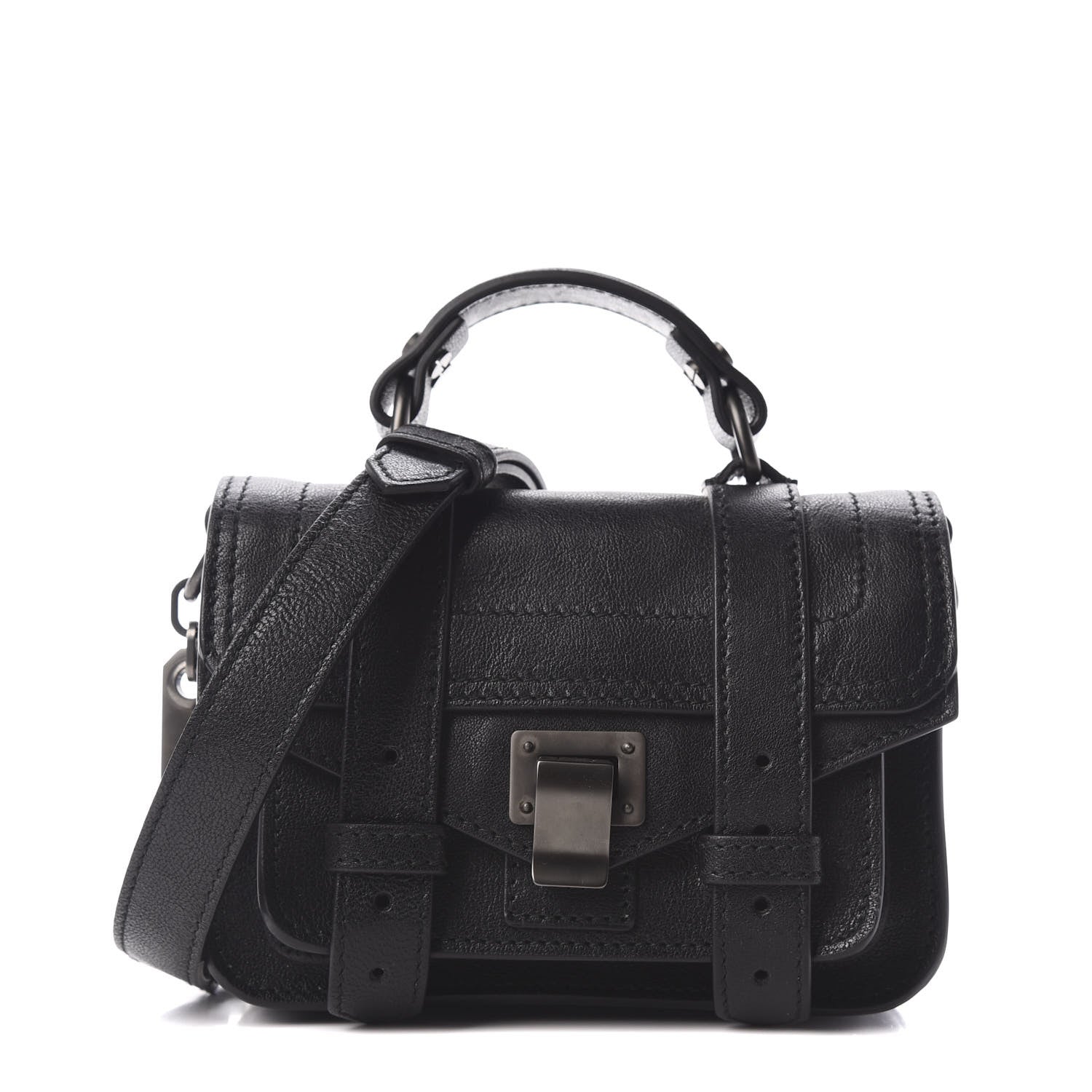 Proenza Schouler Lambskin Micro PS1 Satchel Black 1 of 9