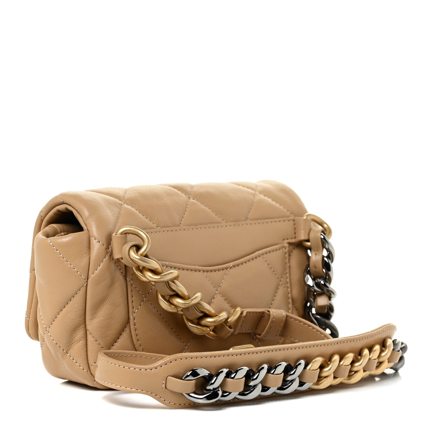 Chanel Goatskin Quilted Chanel 19 Waist Bag Dark Beige 2 of 11