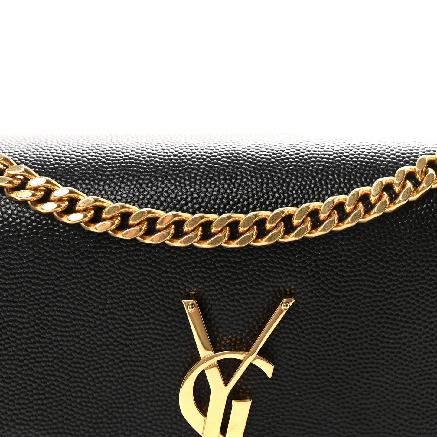 Calfskin Crocodile Embossed Small Classic Monogram Kate Tassel Satchel Black