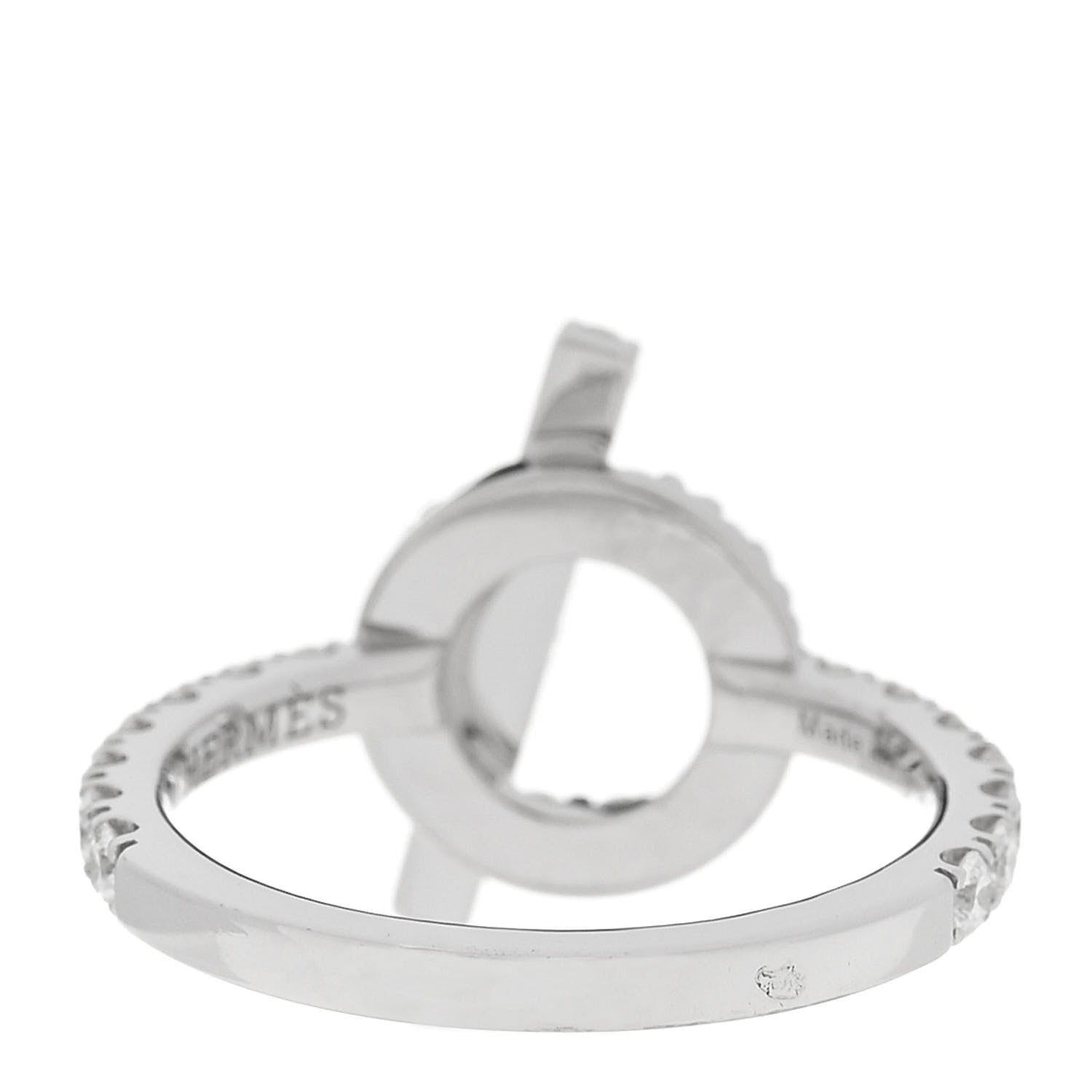Hermes 18K White Gold Diamond Finesse Ring 53 6.25 3 of 4
