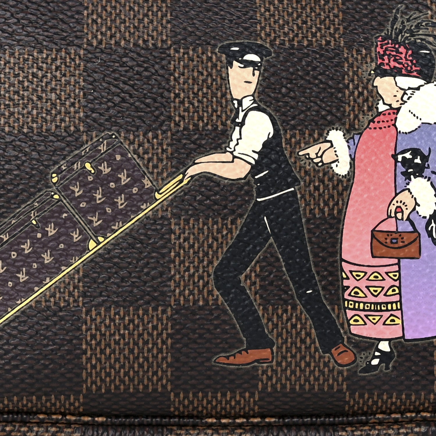 Louis Vuitton Damier Ebene Illustre Mini Pochette Accessories Violet 8 of 11