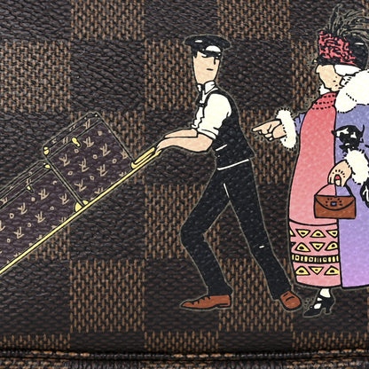 Louis Vuitton Damier Ebene Illustre Mini Pochette Accessories Violet 8 of 11
