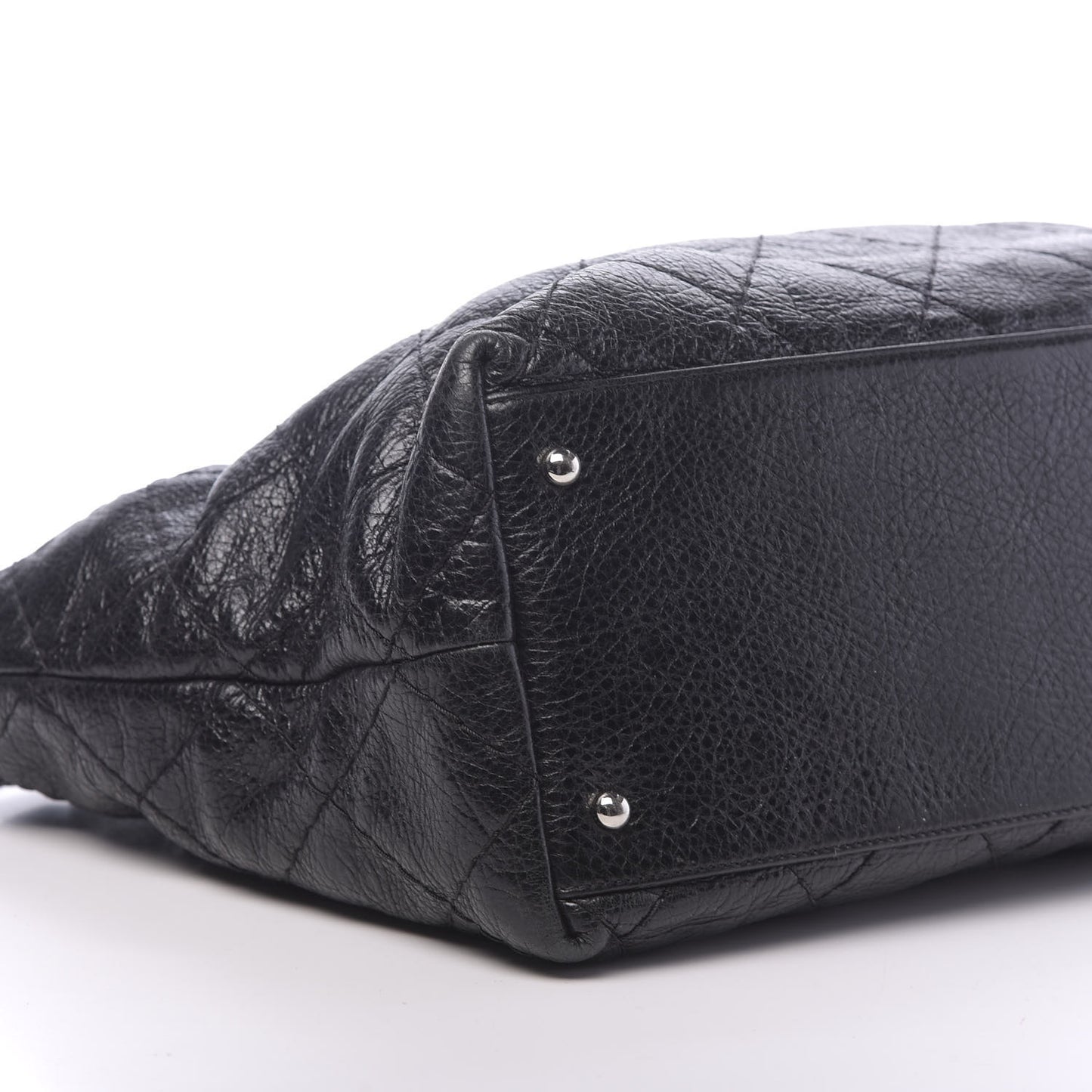 Glazed Calfskin Large On The Road Tote Black