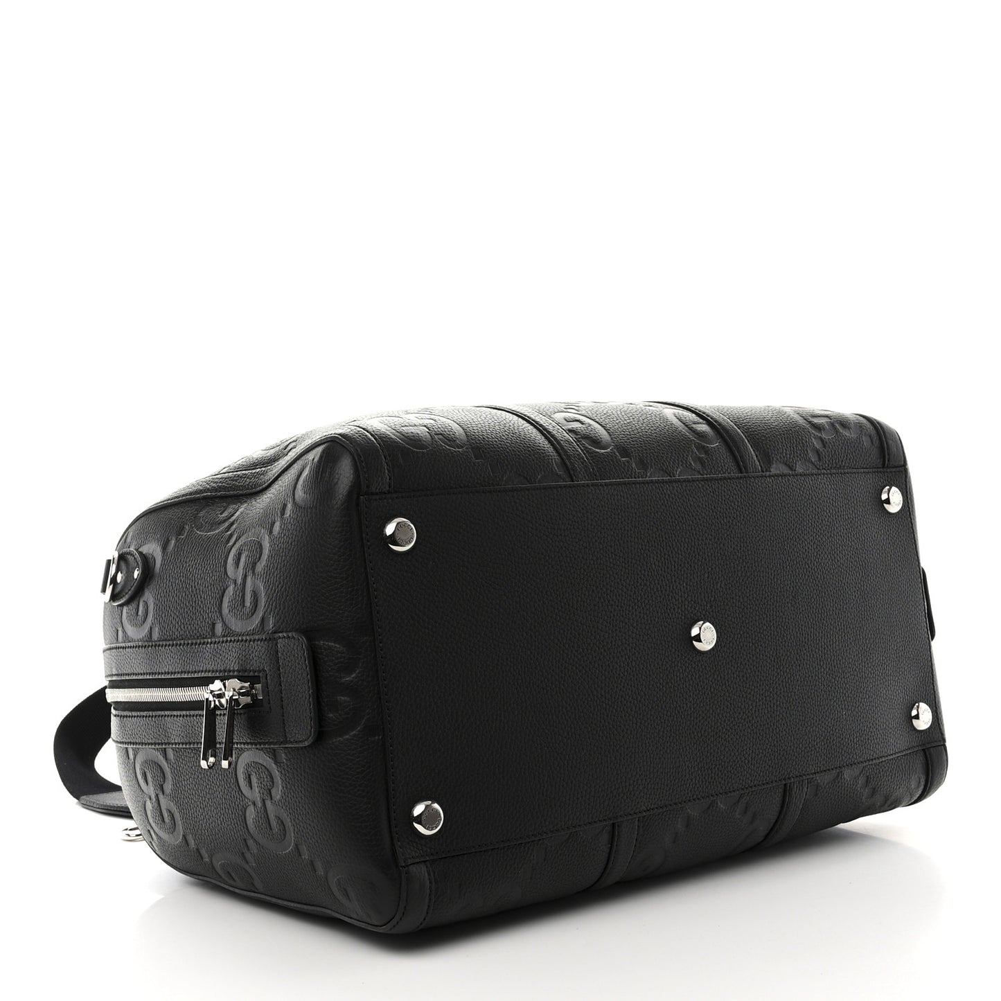 Piuma Calfskin Jumbo GG Embossed Large Duffle Bag Black