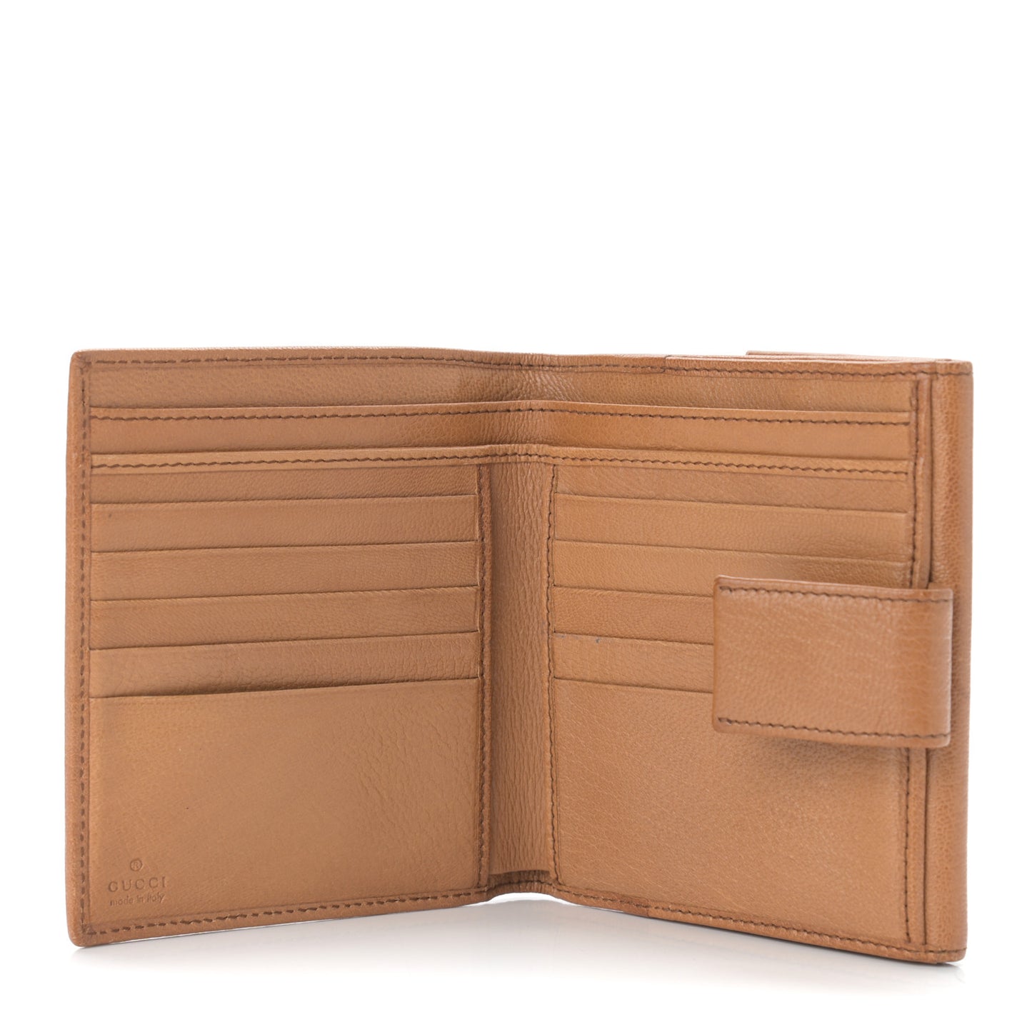Calfskin Studded Blondie Compact French Flap Wallet Brown