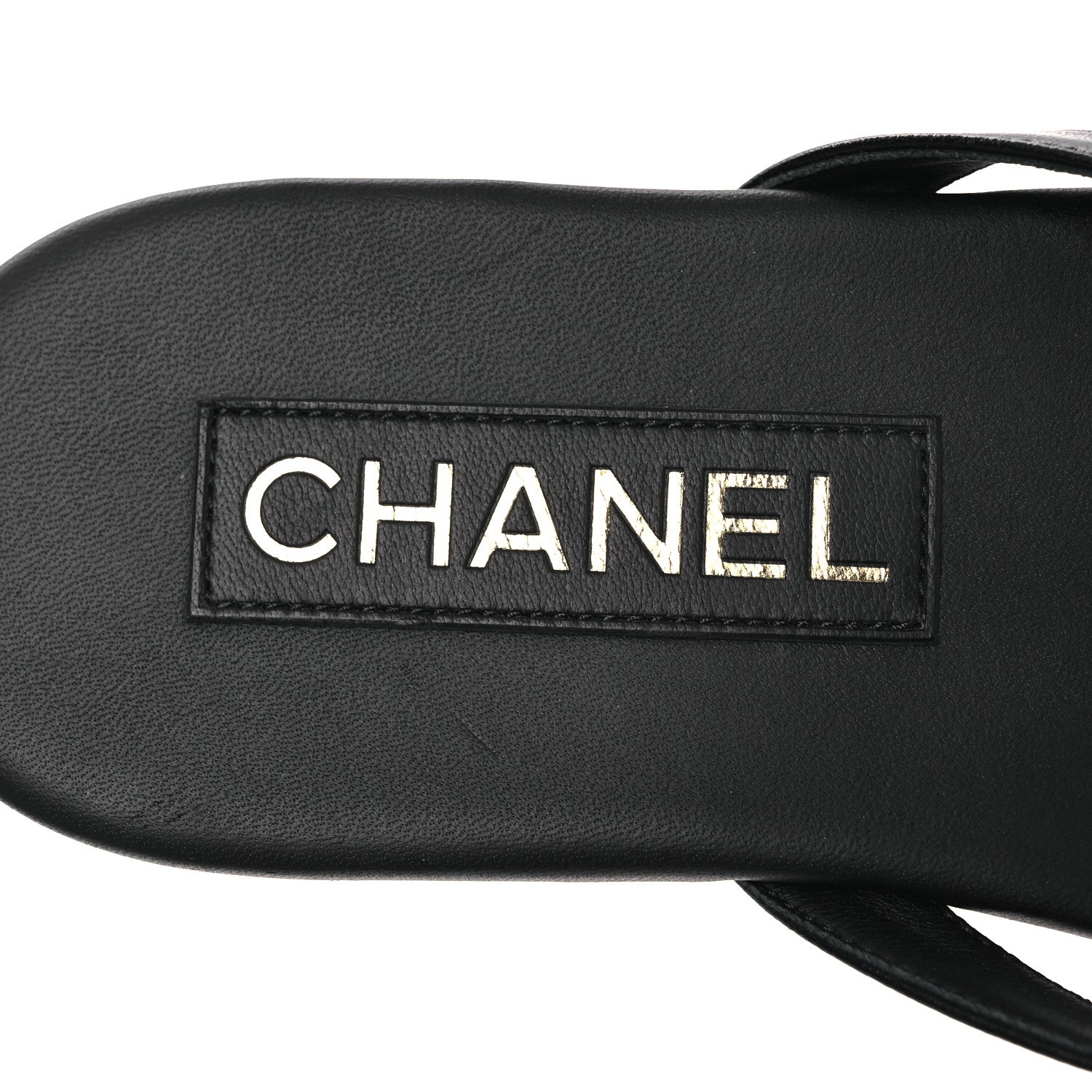 Chanel Shiny Lambskin Crystal CC Thong Sandals 38.5 Black 9 of 11