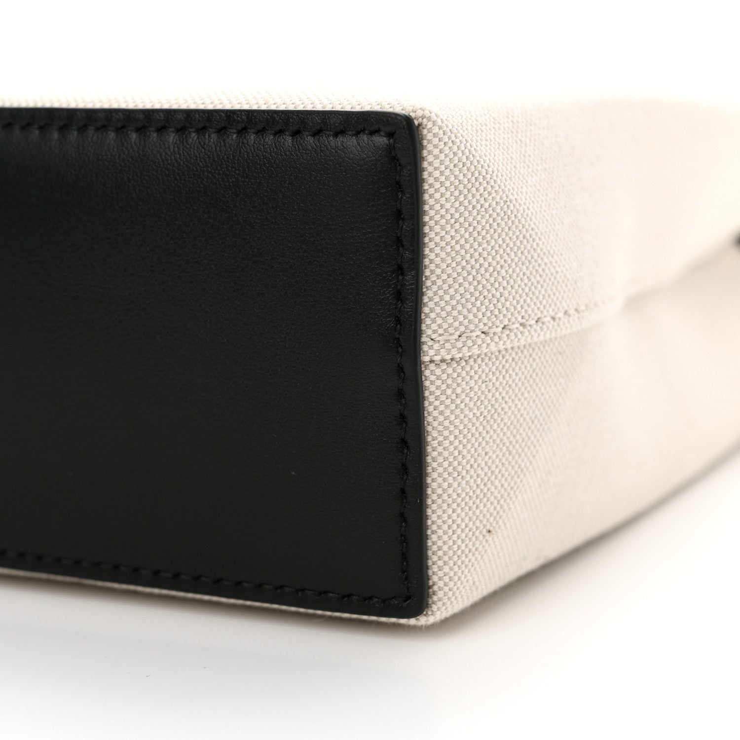 Balenciaga Canvas Calfskin Duty Free Phone Holder Bag Natural Black 10 of 11