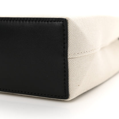 Balenciaga Canvas Calfskin Duty Free Phone Holder Bag Natural Black 10 of 11