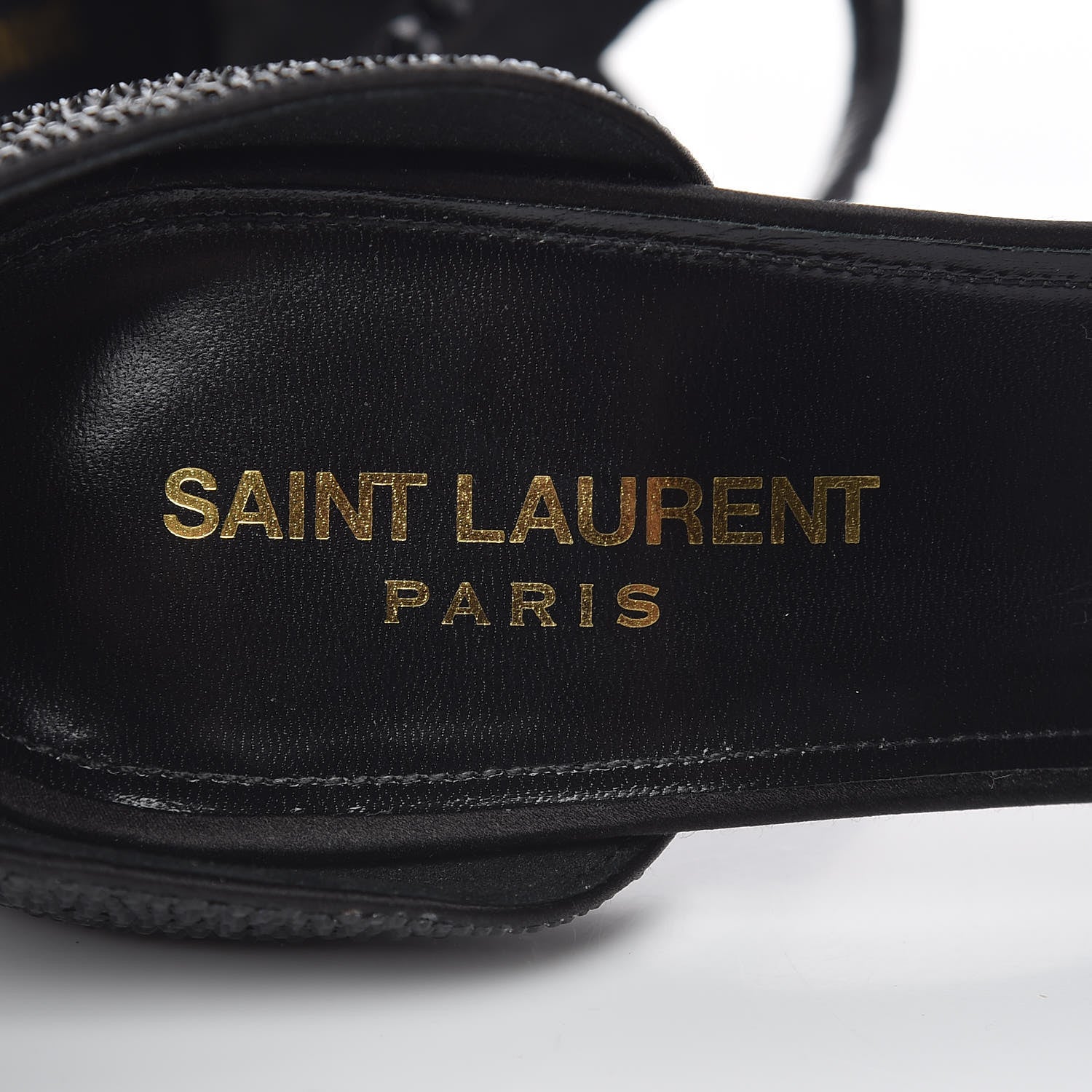 Saint Laurent Satin Crystal Opyum Sandals 39 Black 6 of 9