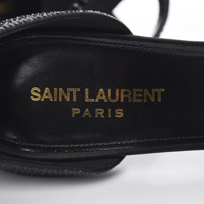 Saint Laurent Satin Crystal Opyum Sandals 39 Black 6 of 9