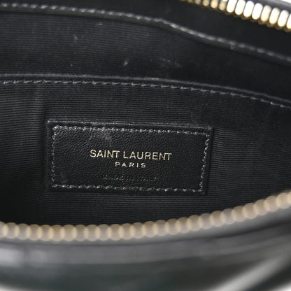 Saint Laurent Calfskin Matelasse Chevron Monogram A5 Wristlet Black 6 of 7