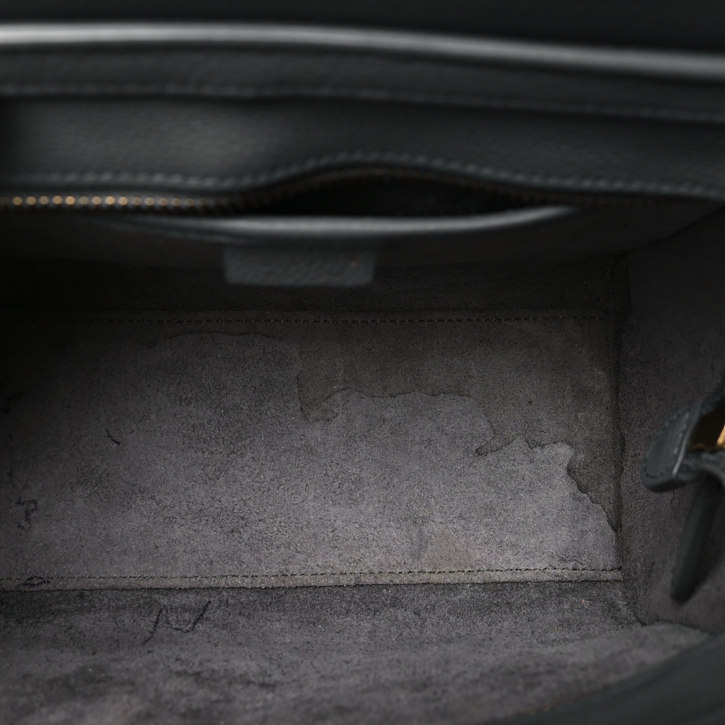 Drummed Calfskin Nano Luggage Kohl