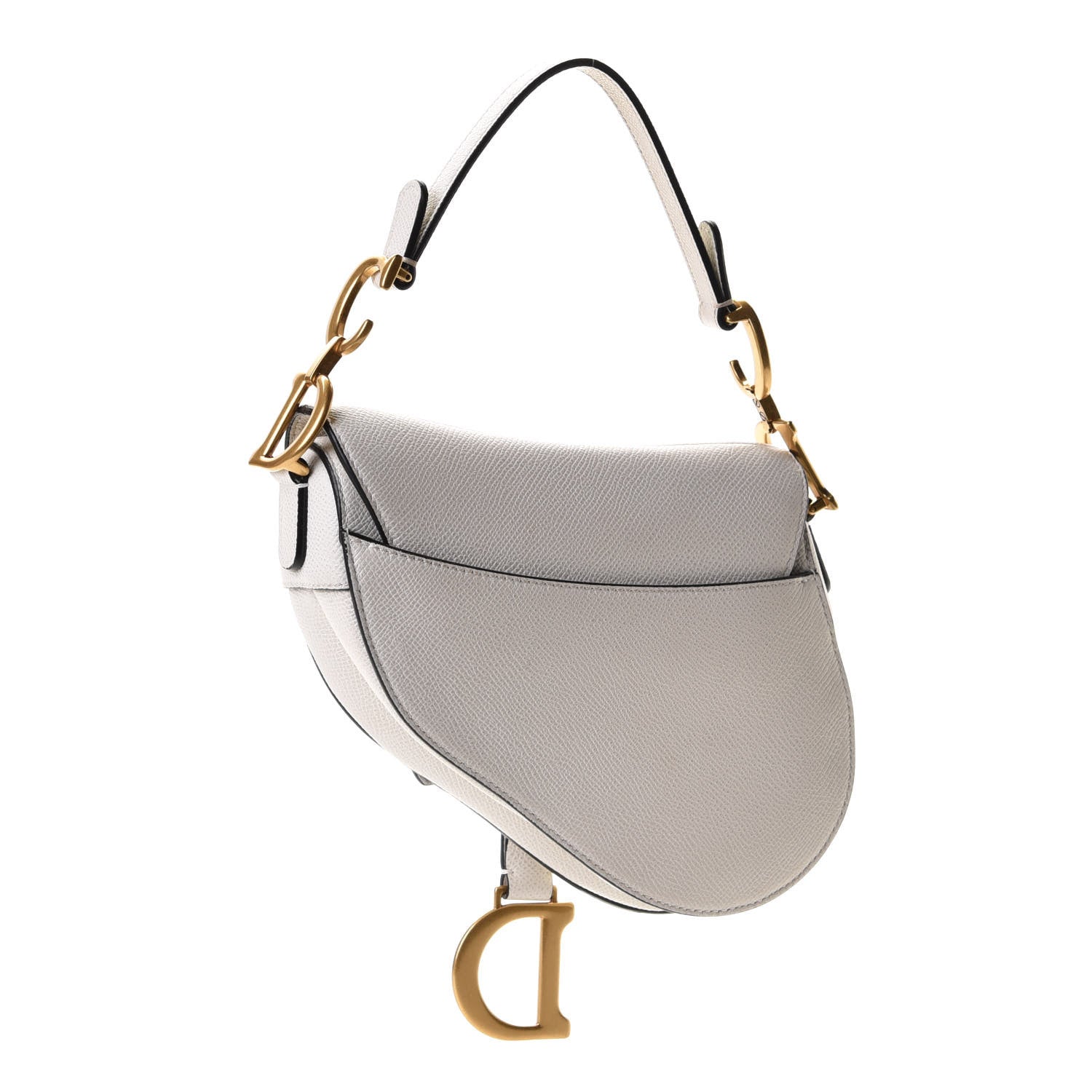 Christian Dior Grained Calfskin Mini Saddle Bag White 2 of 6