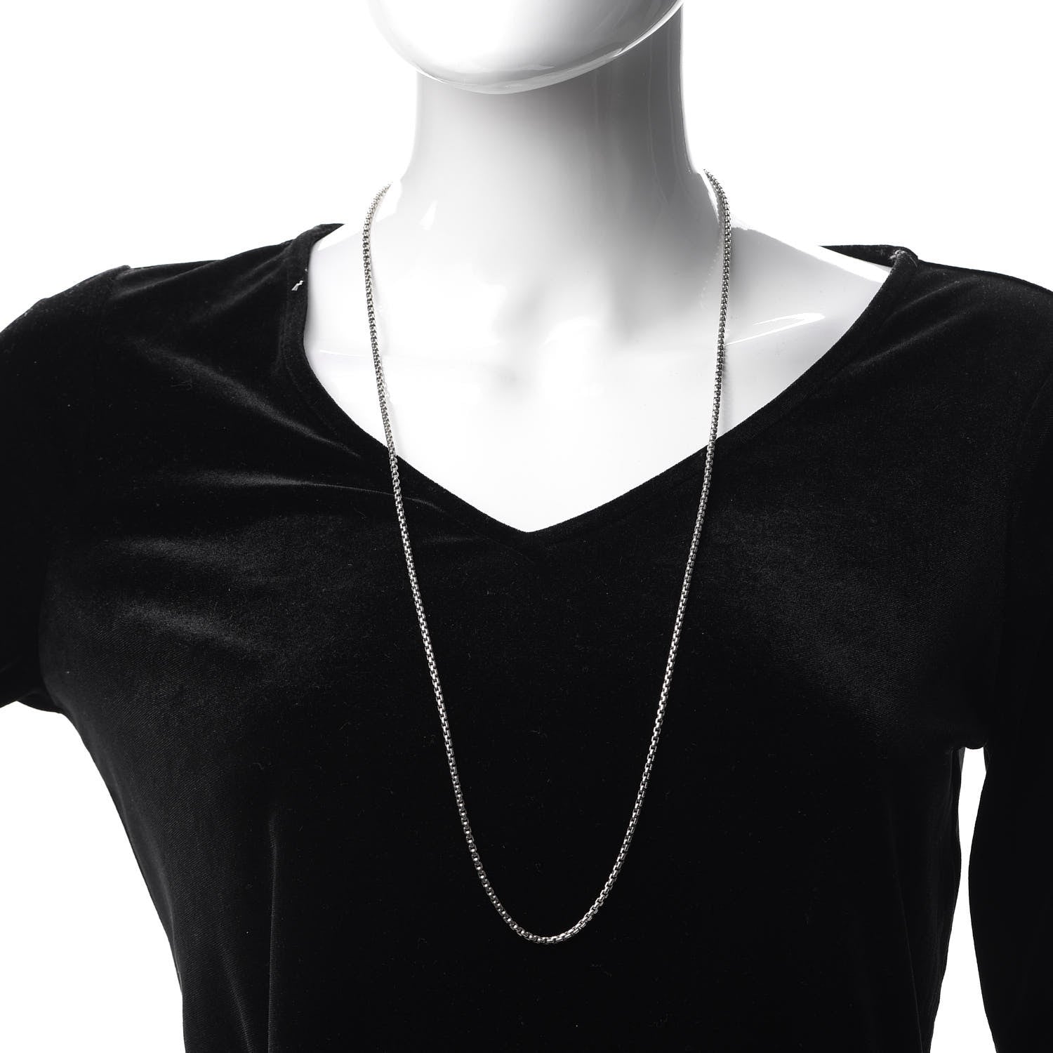 David Yurman Sterling Silver 14K Yellow Gold 2.7mm Small Box Chain Necklace 32" 2 of 5
