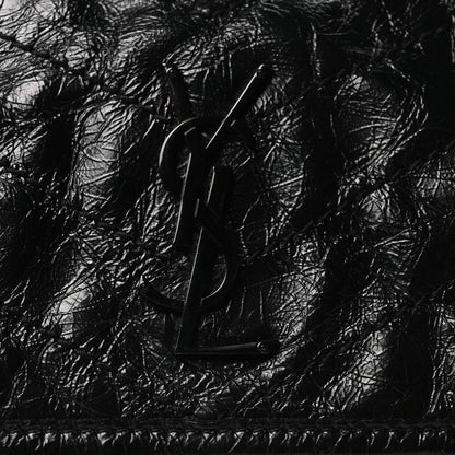 Saint Laurent Crinkled Calfskin Matelasse Monogram Baby Niki Chain Satchel Black 8 of 10