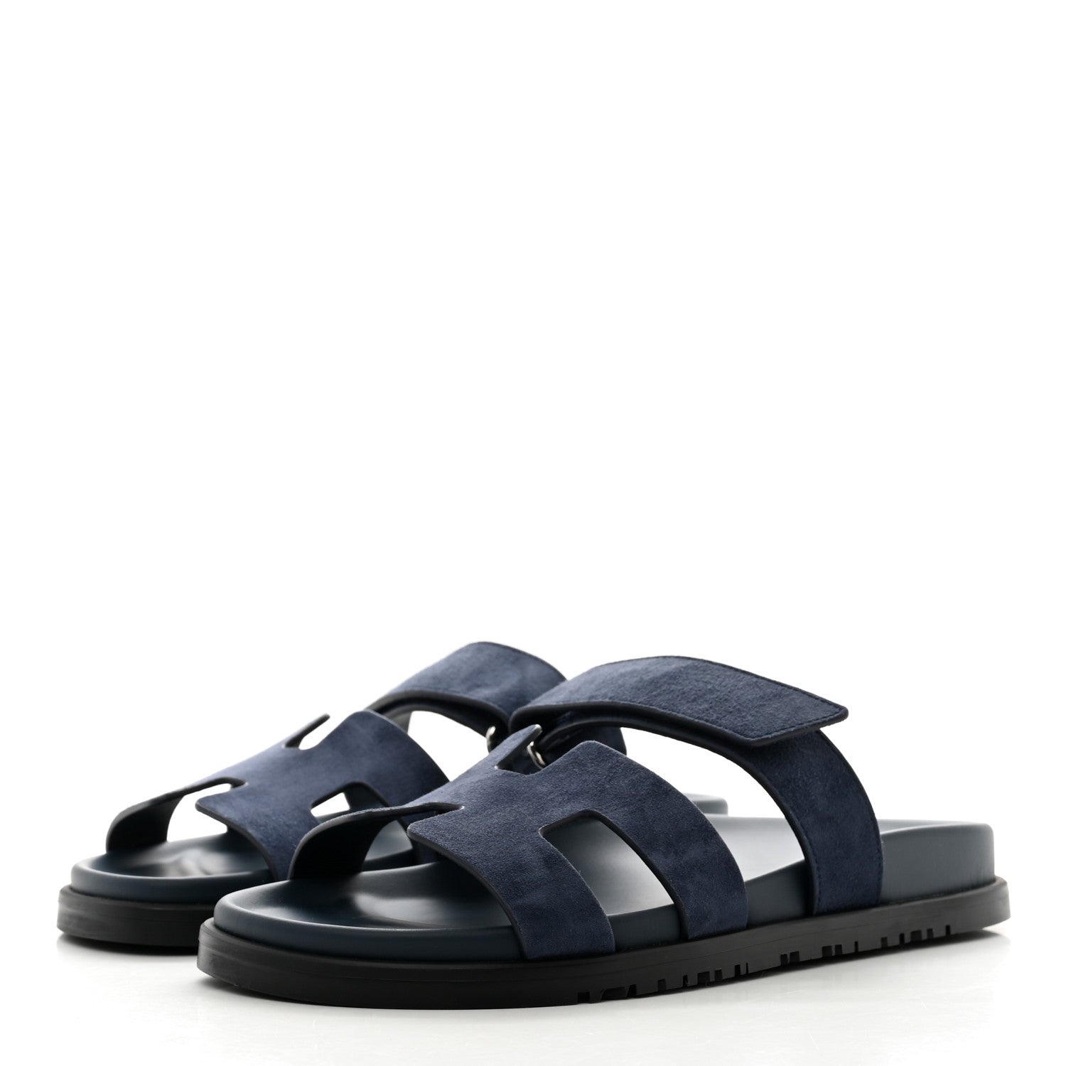 Hermes Suede Goatskin Womens Chypre Sandals 38 Bleu Celeste 3 of 9