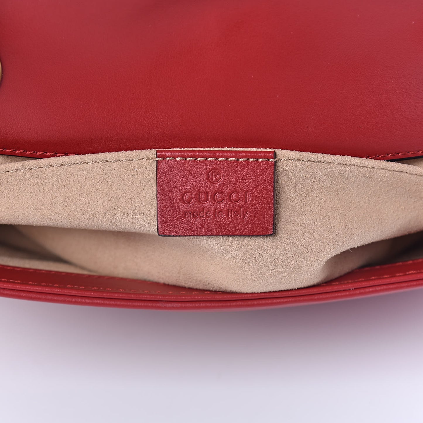 Calfskin Matelasse Mini GG Marmont Shoulder Bag Hibiscus Red