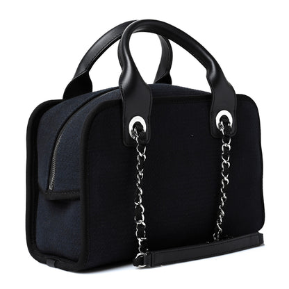 Chanel Mixed Fibers Deauville Bowling Bag Black 2 of 8