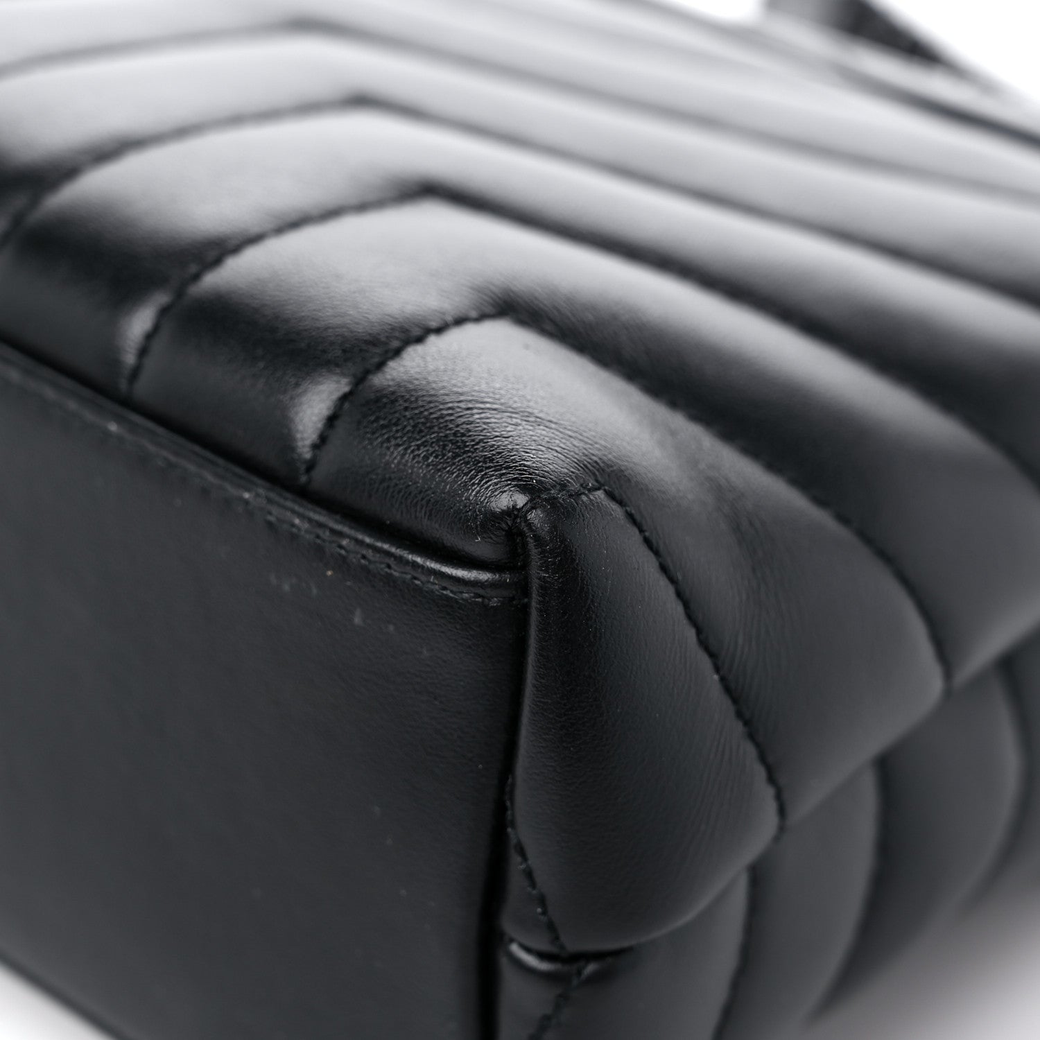 Saint Laurent Calfskin Y Quilted Monogram Monochrome Small Loulou Chain Satchel Black 11 of 15