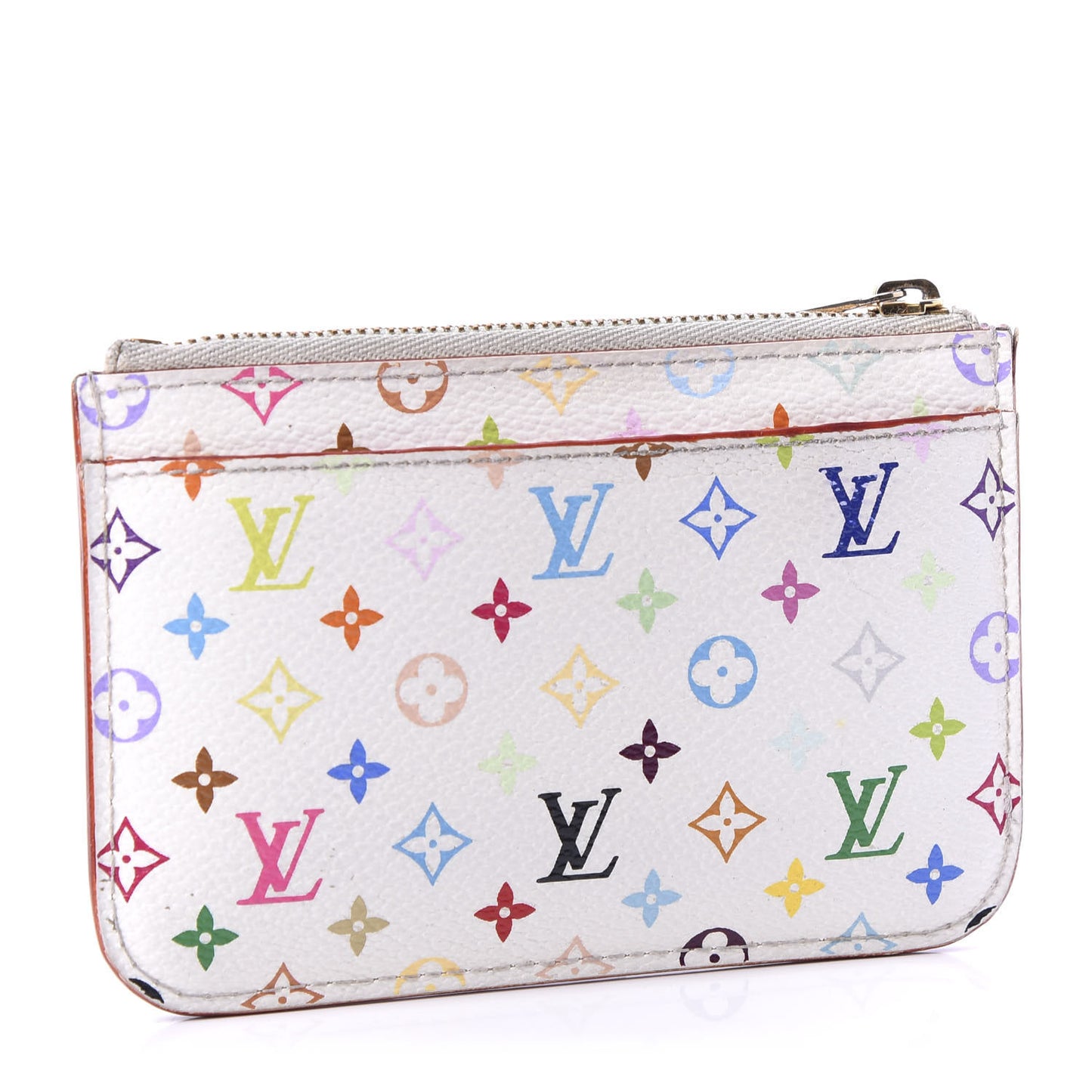 Monogram Multicolor Key Pouch White Litchi