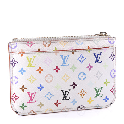 Louis Vuitton Monogram Multicolor Key Pouch White Litchi 4 of 10