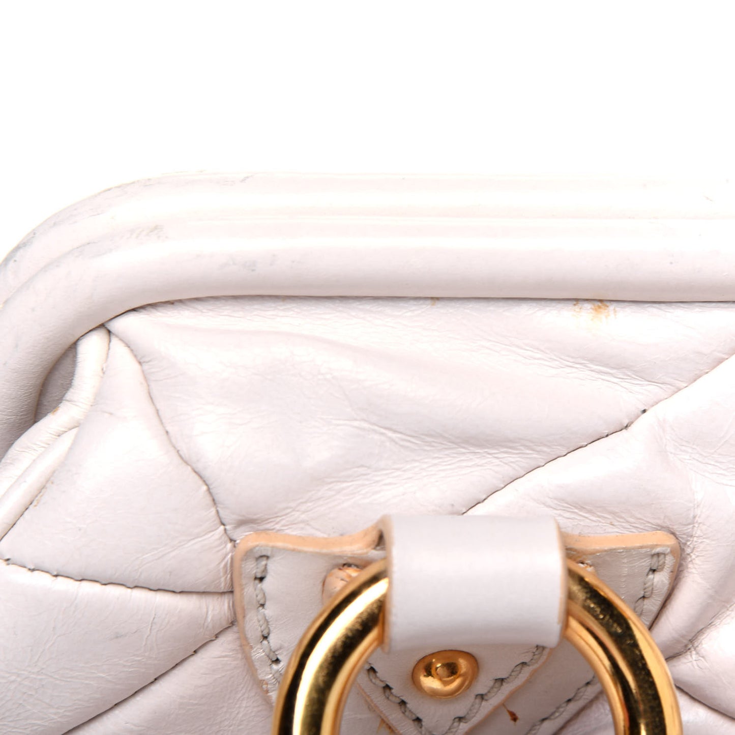 Calfskin Quilted Stam White