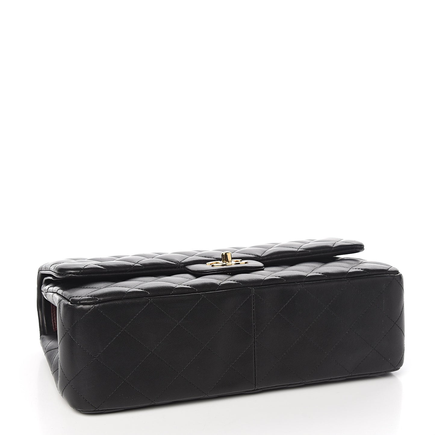 Lambskin Quilted Jumbo Double Flap Black