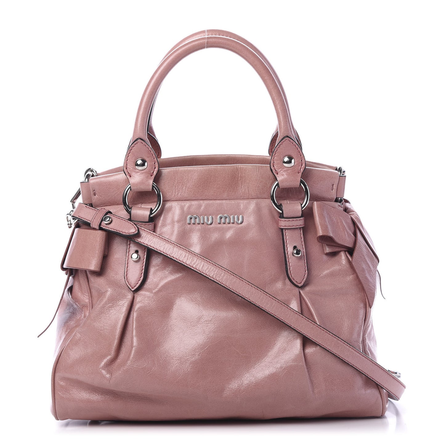 Vitello Lux Bow Tote Mughetto