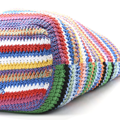 Miu Miu Cotton Crochet Stripe Tote Bag Multicolor 10 of 12