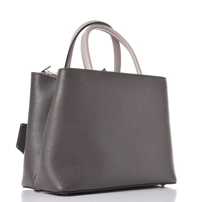 Fendi Vitello Elite Monster Eyes Studded Petite 2Jours Tote Carbone White Multicolor 3 of 8
