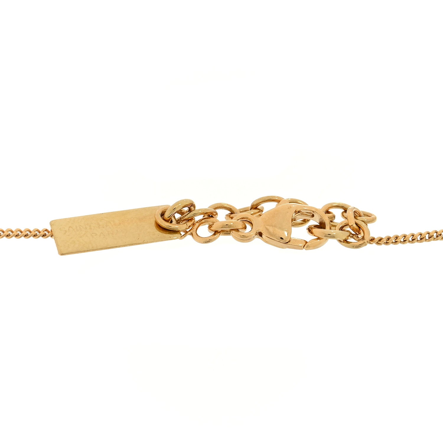 Saint Laurent Brass Monogram Charm Bracelet Gold 4 of 5