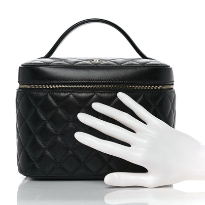 Chanel Lambskin Quilted Large Vanity Pouch Black 2 of 10