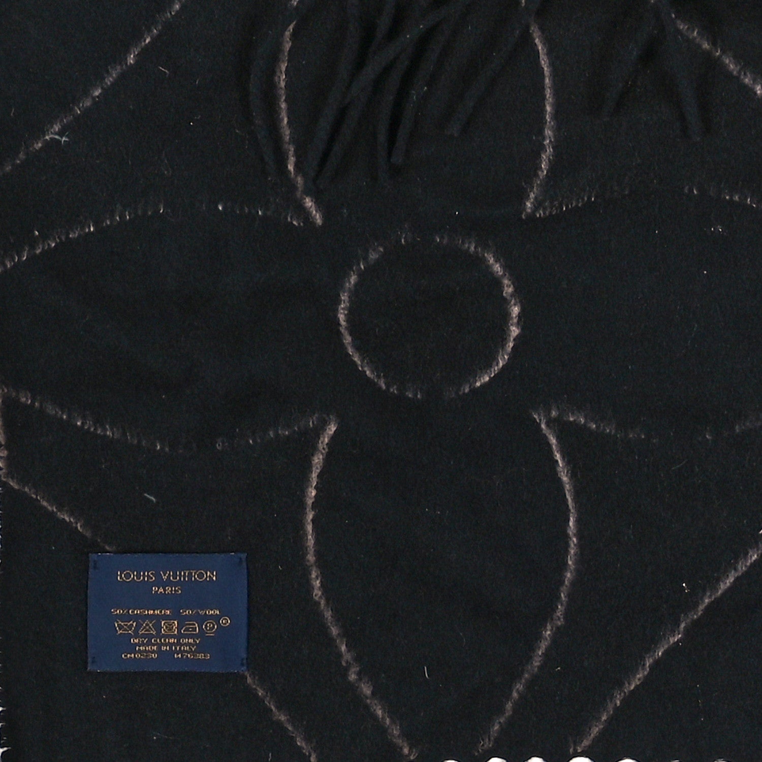 Louis Vuitton Cashmere Wool Monogram Ultimate Scarf Black 3 of 3