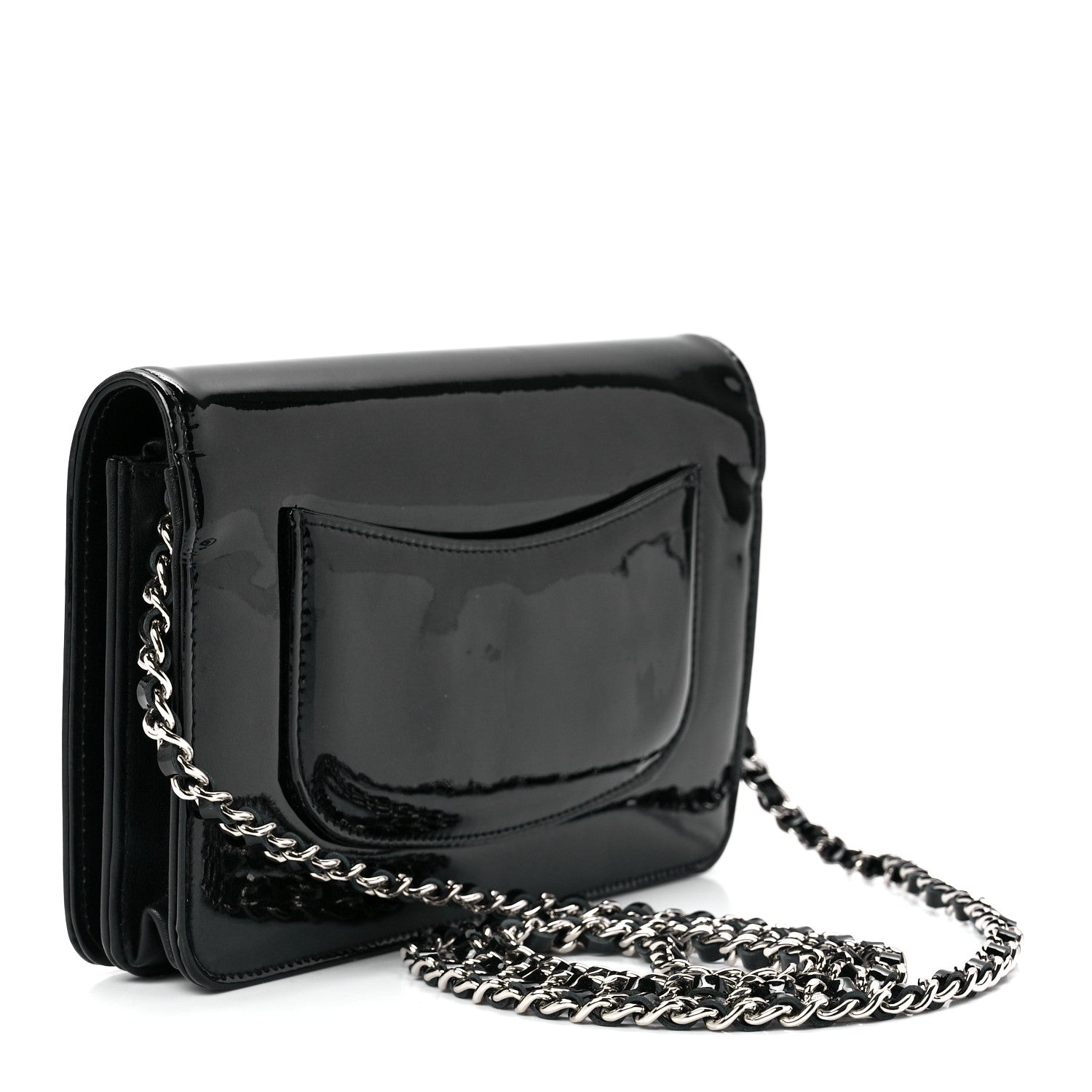 Chanel Patent Strass Wallet On Chain WOC Black 3 of 12