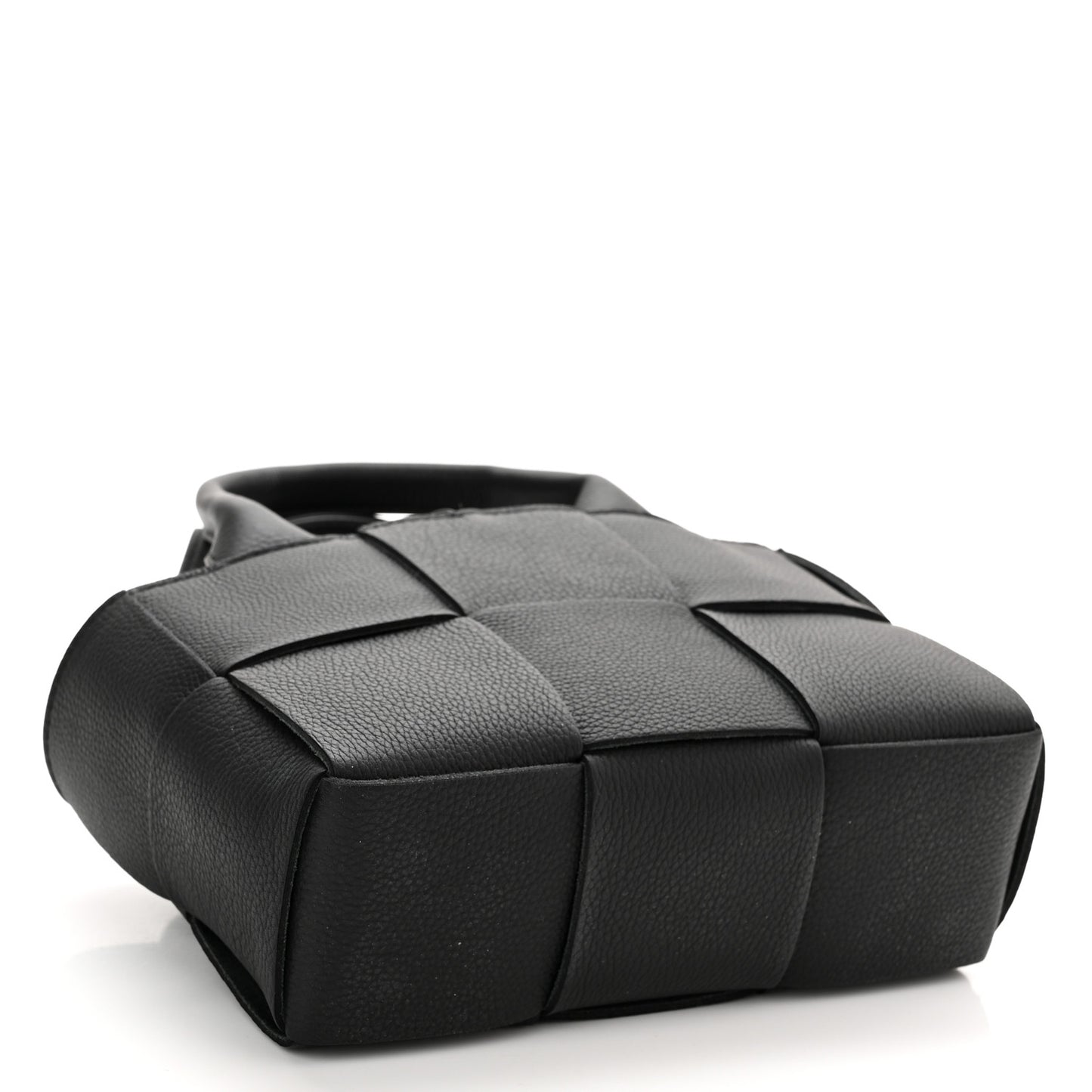 Grained Calfskin Maxi Intrecciato Mini Arco Tote Black