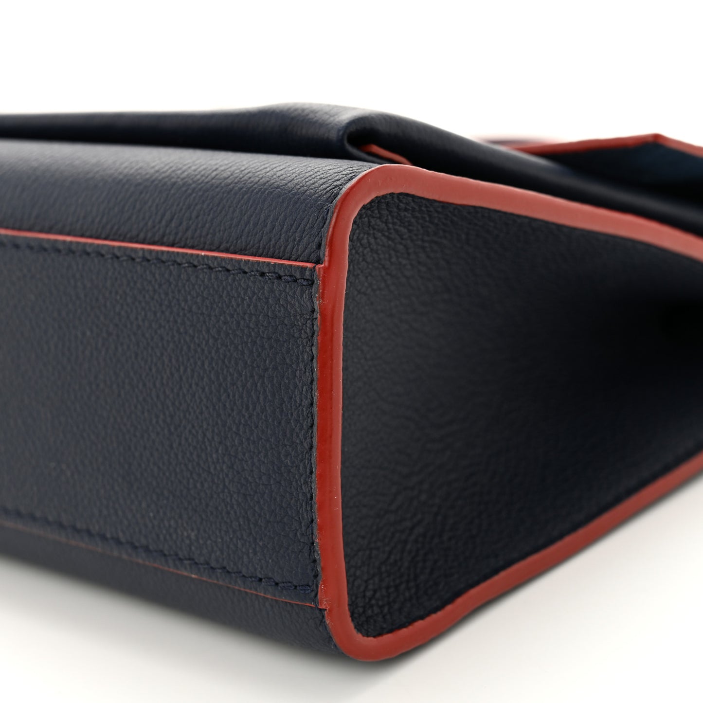 Soft Calfskin My Lockme Chain Bag BB Marine Rouge