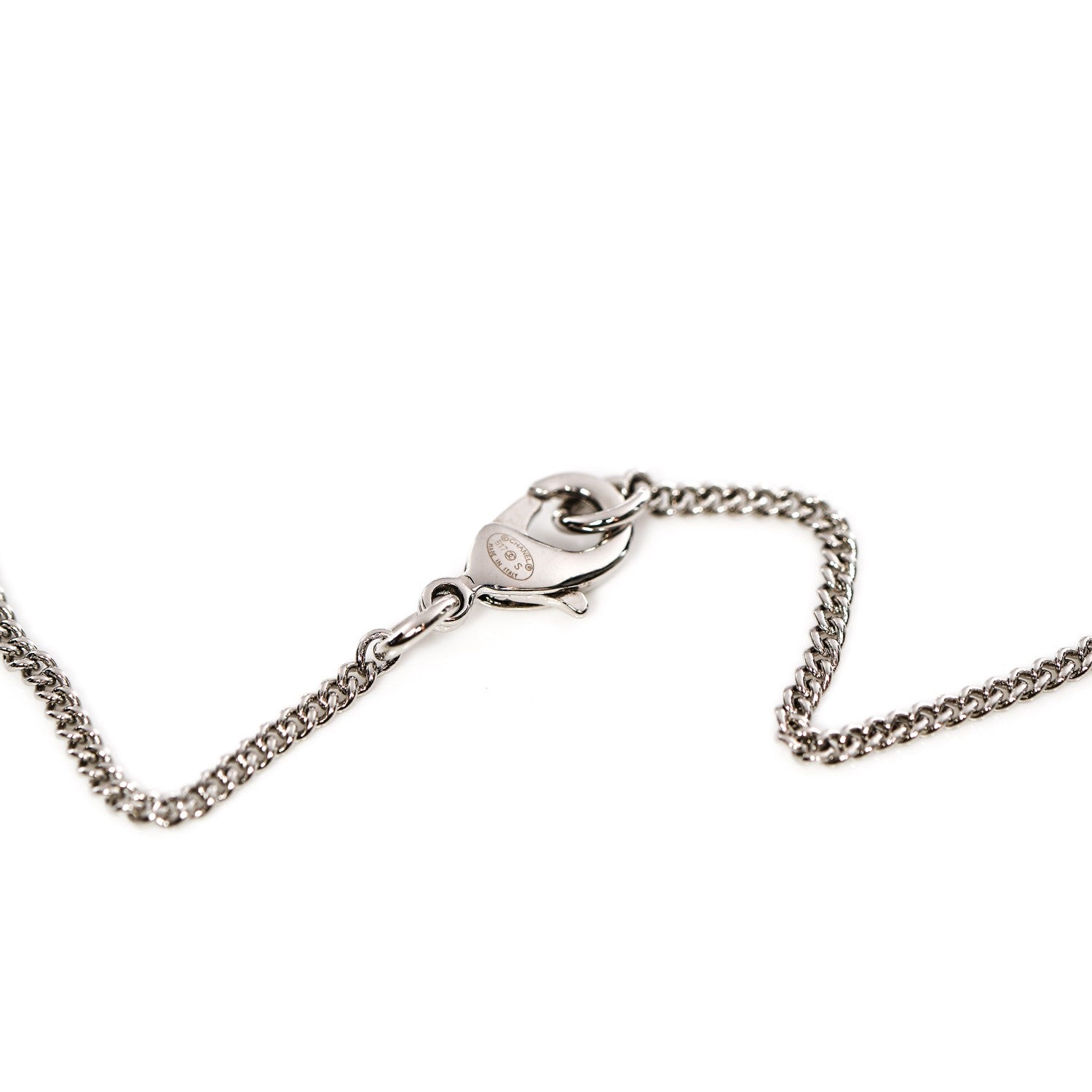 Chanel Crystal CC Necklace Silver 4 of 4