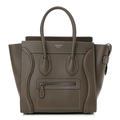 Celine Drummed Calfskin Micro Luggage Souris 1 of 10