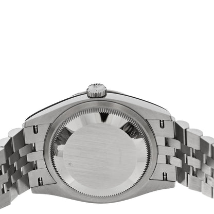 Rolex Stainless Steel 18K White Gold Diamond 36mm Oyster Perpetual Datejust Watch Black 126234 4 of 5