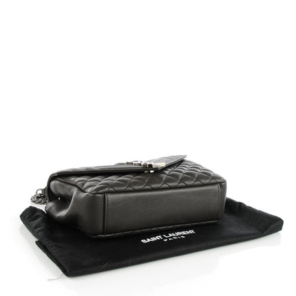 Saint Laurent Sheepskin Tri-Quilt Monogram Medium College Bag Dark Grey 4 of 8