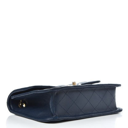 Chanel Caviar Quilted Medium Sweet Classic Flap Navy Blue 3 of 11