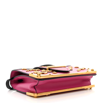 Prada City Calf Saffiano Astrology Cahier Bag Fuxia Black 4 of 11