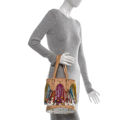 Louis Vuitton Monogram Multicolor Fringe Bucket White 2 of 7