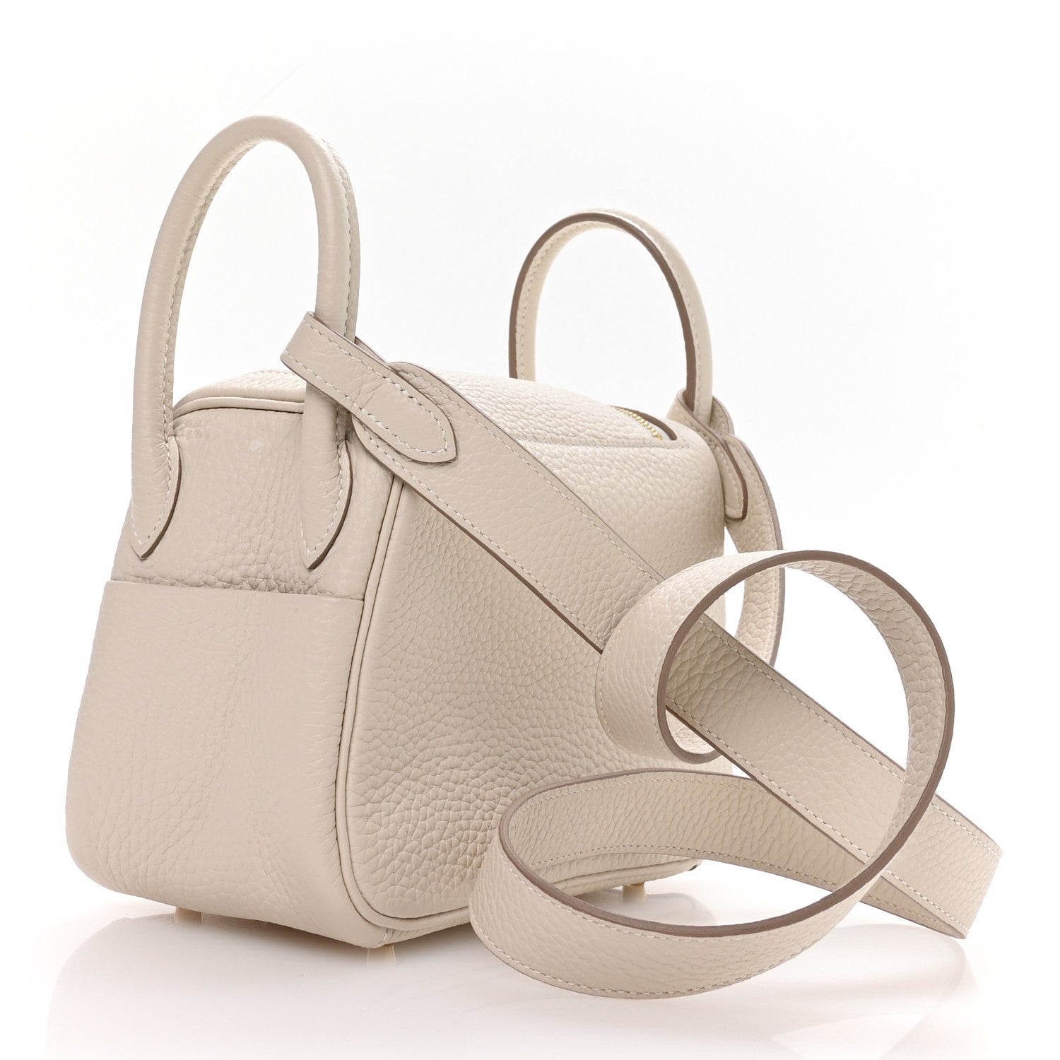Hermes Taurillon Clemence Mini Lindy 20 Craie 3 of 11
