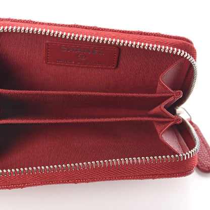 Chanel Caviar Quilted Zip Coin Purse Dark Red 4 of 6