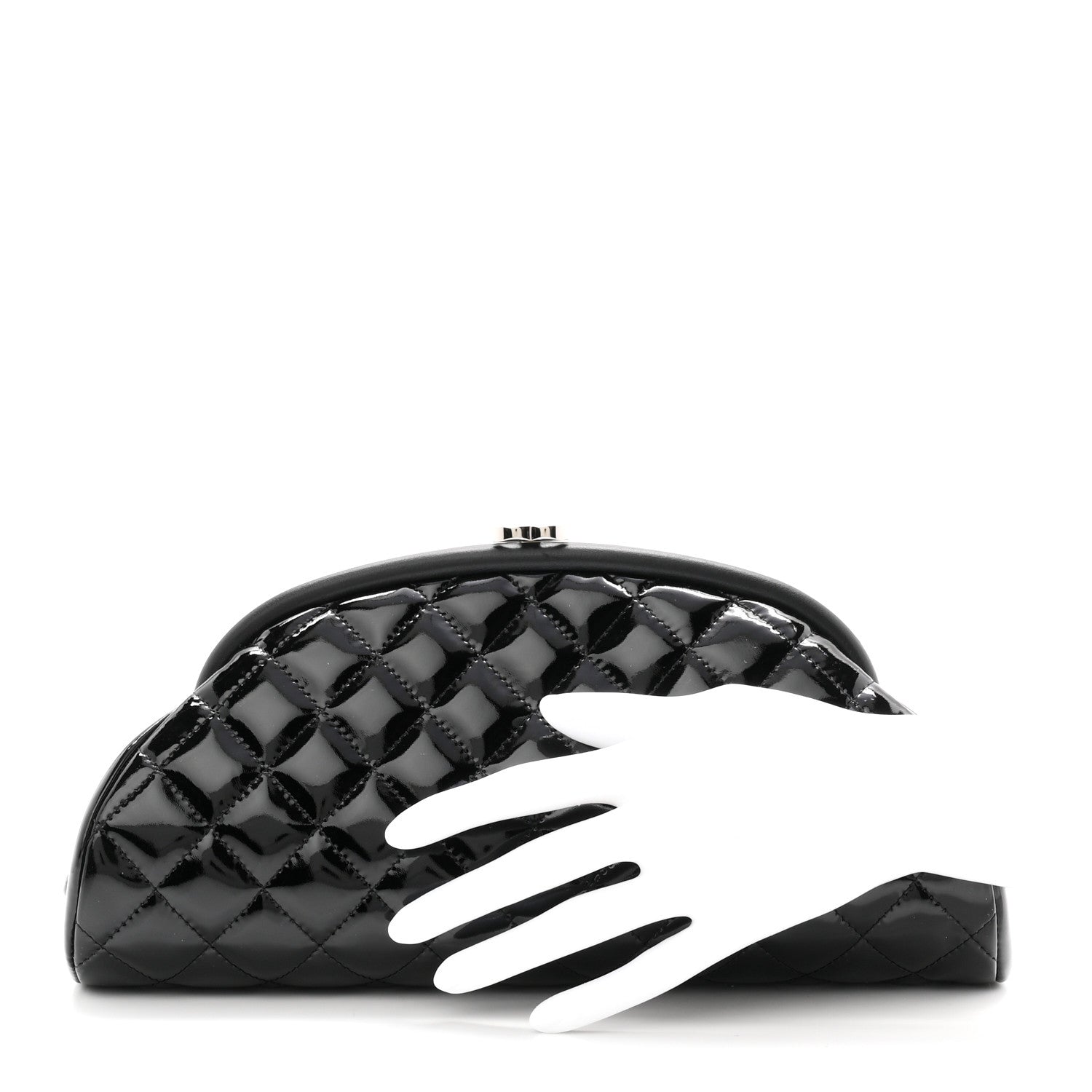 Chanel Patent Quilted Timeless Clutch Black 2 of 11