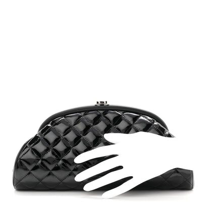 Chanel Patent Quilted Timeless Clutch Black 2 of 11